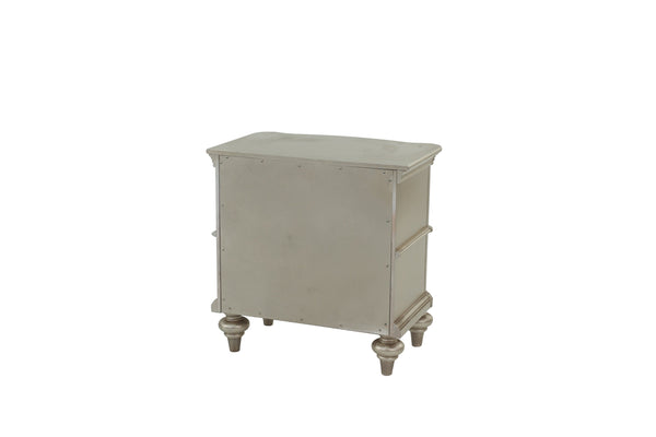 English Elm NIGHTSTAND Champagne Wood Nightstand 28"x17"x28"H – Elegant Vintage Finish, Compact Storage Drawer B089112924