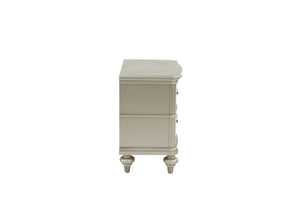 English Elm NIGHTSTAND Champagne Wood Nightstand 28"x17"x28"H – Elegant Vintage Finish, Compact Storage Drawer B089112924