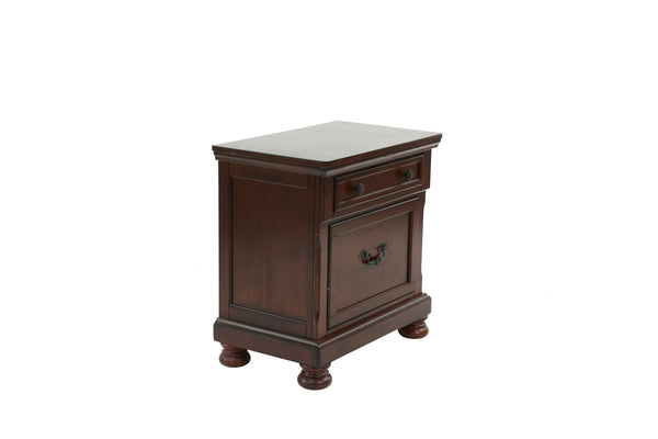 English Elm NIGHTSTAND Antique Cherry Wood Nightstand 29"x18"x30" Dark Brown Finish Classic Storage Drawer Appeal B089112921