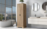 English Elm Storage Cabinet With Two Doors For Bathroom, Office, Adjustable Shelf, Mdf Board, Brown