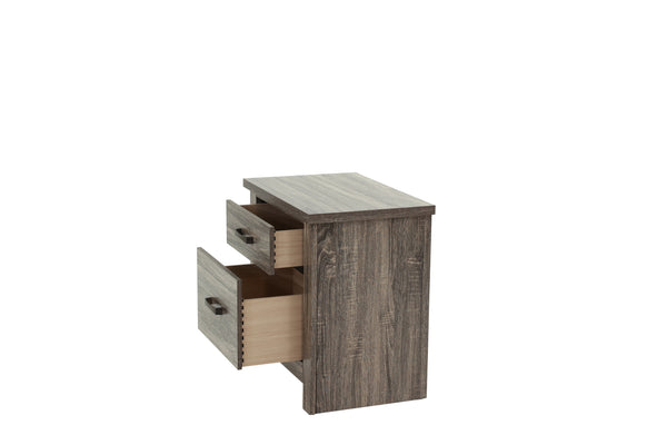 English Elm NIGHTSTAND Gray Oak Wood Nightstand 24"x16"x24"H Rustic Brown-Gray Finish Compact Storage Charm B089112930