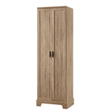 English Elm Storage Cabinet With Two Doors For Bathroom, Office, Adjustable Shelf, Mdf Board, Brown