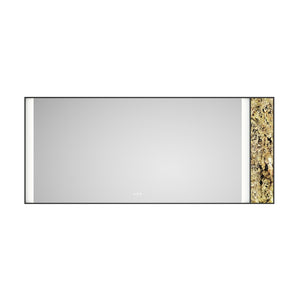 English Elm 84x 36 Inch Backlit Bathroom Vanity Mirror with Anti-fog Led Wall Mount Black Frame W1272103490
