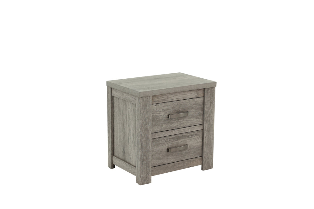 English Elm NIGHTSTAND Light Gray Oak Wood 24"x17"x25"H | Compact Modern Bedroom Storage Table with Durable Finish B089112927