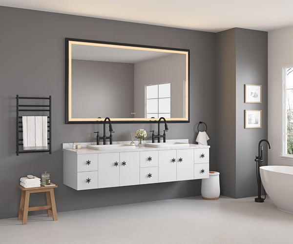 English Elm 84in. Oversized Rectangular Led Backlit Vanity Mirror Anti-fog Dimmable Bathroom Wall Mount W127291633