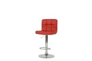 English Elm BAR STOOL Sleek Red Faux Leather Bar Stool with Chrome Frame Adjustable 35-43"H Comfortable Seat B089112912
