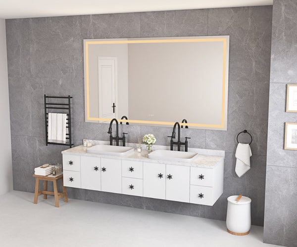 English Elm 60in. Led Bathroom Wall Mirror with Anti-fog Three Color Temps and Touch Control W1272P144854