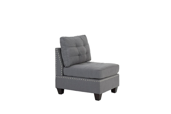 English Elm Modular 3Pc Gray Linen-Like Modular Seating Set For Versatile Comfort In Modern Living Spaces B089S00088