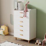 Hearth and Haven Modern Simple Style White Modern Six-Drawer Chest For Bedroom, Kid'S Room, Living Room, Nursery Room WF305226AAK