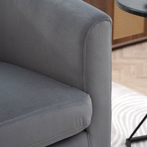 English Elm 27.36" Velvet Swivel Accent Chair with 360 Degree Base for Living Room or Bedroom Gray W680105116