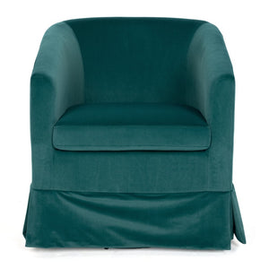 English Elm 27.36" Velvet Swivel Accent Chair with 360 Degree Base for Living Room or Bedroom Green W680105118