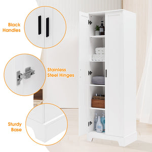 English Elm Storage Cabinet Modern Two-Door MDF Organizer with Adjustable Shelf, Anti-Tip Hardware, Durable Design White N725P331419K