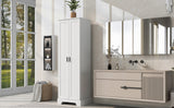 English Elm Storage Cabinet With Two Doors For Bathroom, Office, Adjustable Shelf, Mdf Board, White