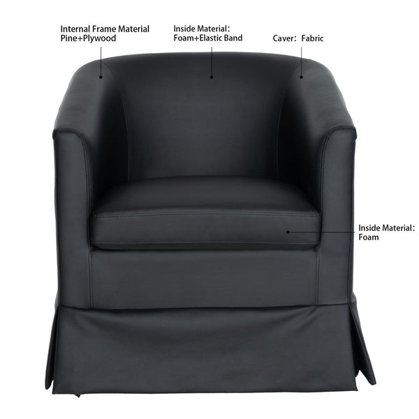 English Elm 27.36" Velvet Swivel Accent Chair with 360 Degree Base for Living Room or Bedroom W680105121