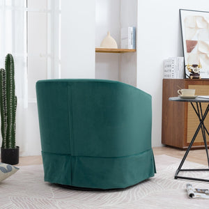 English Elm 27.36" Velvet Swivel Accent Chair with 360 Degree Base for Living Room or Bedroom Green W680105118