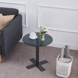 Hearth and Haven Tempered Black Rould Glass Dinning Table with Black Leg W1718111447