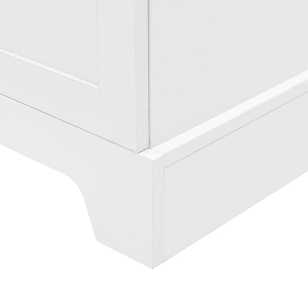 English Elm Storage Cabinet Modern Two-Door MDF Organizer with Adjustable Shelf, Anti-Tip Hardware, Durable Design White N725P331419K