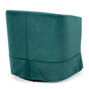 English Elm 27.36" Velvet Swivel Accent Chair with 360 Degree Base for Living Room or Bedroom Green W680105118