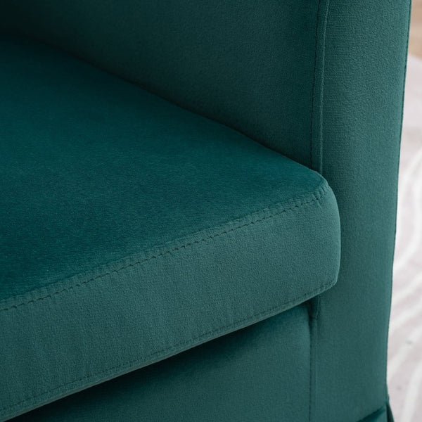 English Elm 27.36" Velvet Swivel Accent Chair with 360 Degree Base for Living Room or Bedroom Green W680105118