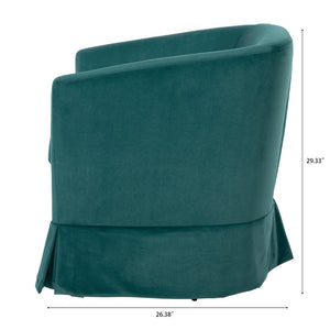 English Elm 27.36" Velvet Swivel Accent Chair with 360 Degree Base for Living Room or Bedroom Green W680105118