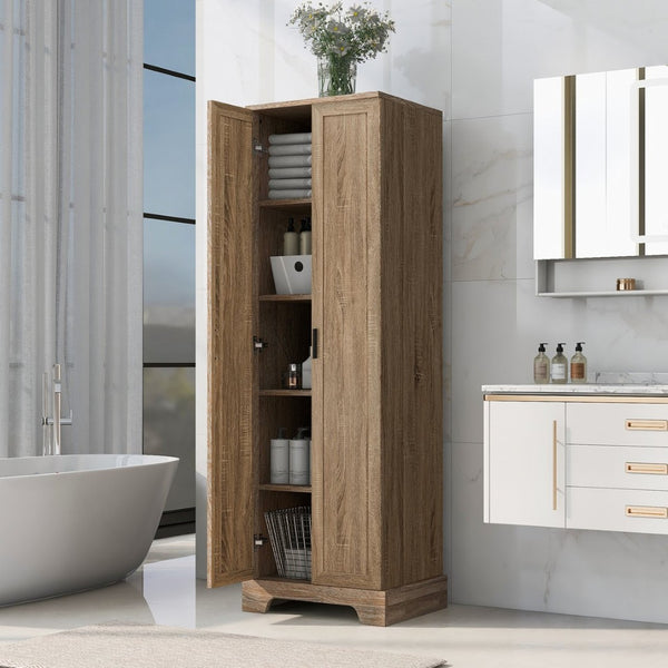 English Elm Storage Cabinet Freestanding Mdf Two Door Adjustable Shelving for Home Office Bath N725P331419D