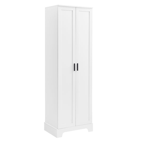 English Elm Storage Cabinet Modern Two-Door MDF Organizer with Adjustable Shelf, Anti-Tip Hardware, Durable Design White N725P331419K