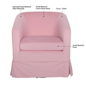 English Elm 27.36" Velvet Swivel Accent Chair with 360 Degree Base for Living Room or Bedroom Pink W680105117