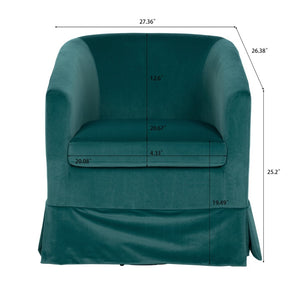 English Elm 27.36" Velvet Swivel Accent Chair with 360 Degree Base for Living Room or Bedroom Green W680105118