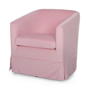 English Elm 27.36" Velvet Swivel Accent Chair with 360 Degree Base for Living Room or Bedroom Pink W680105117