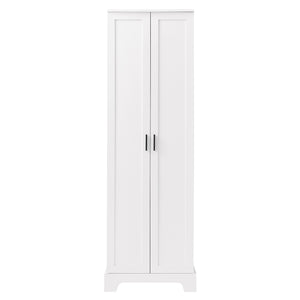 English Elm Storage Cabinet Modern Two-Door MDF Organizer with Adjustable Shelf, Anti-Tip Hardware, Durable Design White N725P331419K