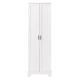 English Elm Storage Cabinet With Two Doors For Bathroom, Office, Adjustable Shelf, Mdf Board, White