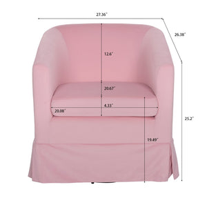 English Elm 27.36" Velvet Swivel Accent Chair with 360 Degree Base for Living Room or Bedroom Pink W680105117