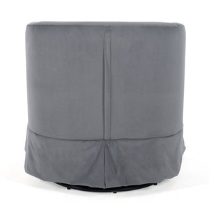 English Elm 27.36" Velvet Swivel Accent Chair with 360 Degree Base for Living Room or Bedroom Gray W680105116