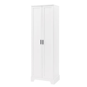 English Elm Storage Cabinet Modern Two-Door MDF Organizer with Adjustable Shelf, Anti-Tip Hardware, Durable Design White N725P331419K