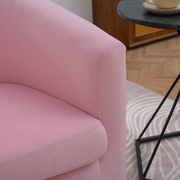 English Elm 27.36" Velvet Swivel Accent Chair with 360 Degree Base for Living Room or Bedroom Pink W680105117