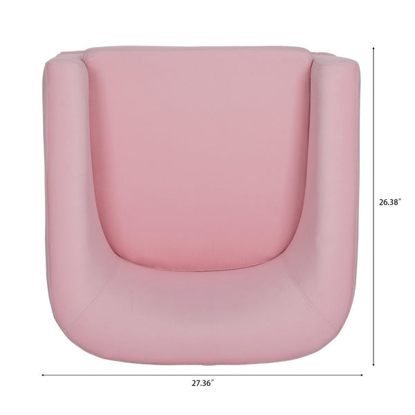 English Elm 27.36" Velvet Swivel Accent Chair with 360 Degree Base for Living Room or Bedroom Pink W680105117