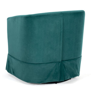 English Elm 27.36" Velvet Swivel Accent Chair with 360 Degree Base for Living Room or Bedroom Green W680105118