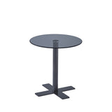 Hearth and Haven Tempered Black Rould Glass Dinning Table with Black Leg W1718111447