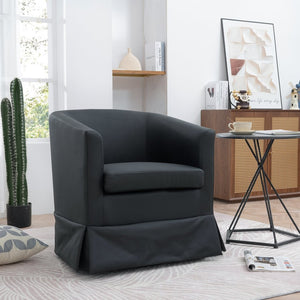 English Elm 27.36" Velvet Swivel Accent Chair with 360 Degree Base for Living Room or Bedroom W680105121