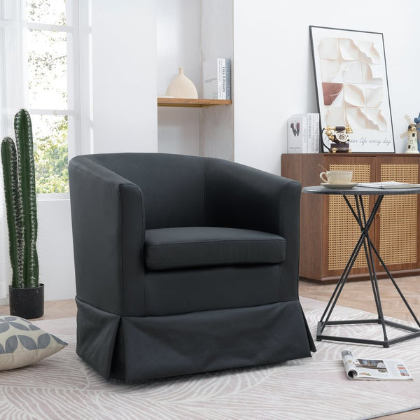 English Elm 27.36" Velvet Swivel Accent Chair with 360 Degree Base for Living Room or Bedroom W680105121