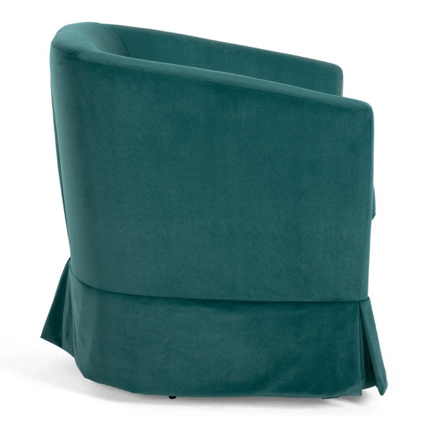 English Elm 27.36" Velvet Swivel Accent Chair with 360 Degree Base for Living Room or Bedroom Green W680105118