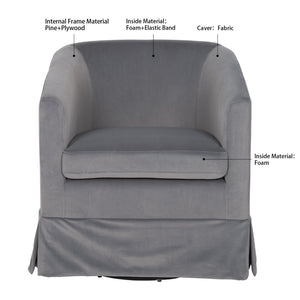English Elm 27.36" Velvet Swivel Accent Chair with 360 Degree Base for Living Room or Bedroom Gray W680105116