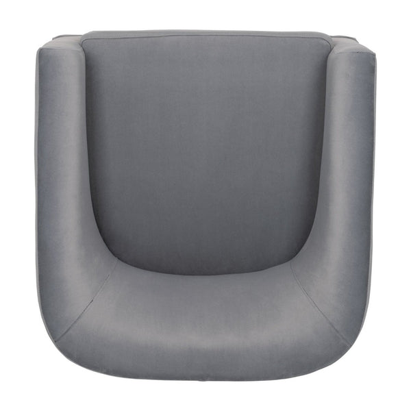 English Elm 27.36" Velvet Swivel Accent Chair with 360 Degree Base for Living Room or Bedroom Gray W680105116