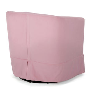 English Elm 27.36" Velvet Swivel Accent Chair with 360 Degree Base for Living Room or Bedroom Pink W680105117