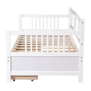 English Elm Twin Pine Wood Daybed with Storage Drawers for Guest or Kids Room Decor WF295029AAK