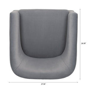 English Elm 27.36" Velvet Swivel Accent Chair with 360 Degree Base for Living Room or Bedroom Gray W680105116