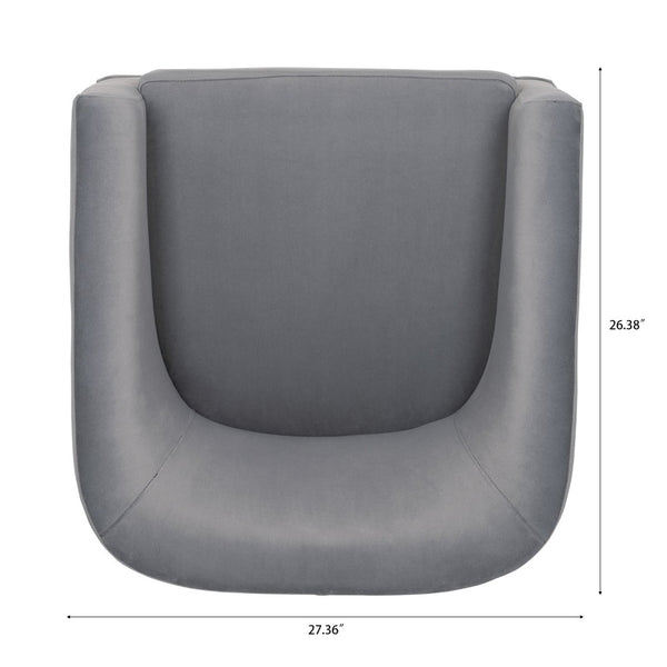 English Elm 27.36" Velvet Swivel Accent Chair with 360 Degree Base for Living Room or Bedroom Gray W680105116