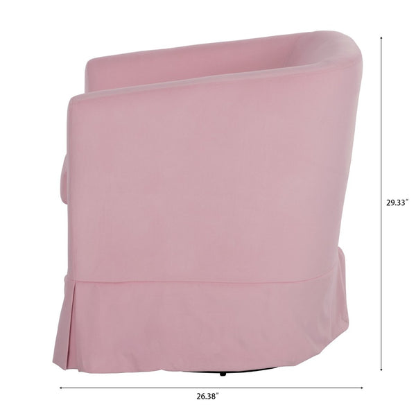English Elm 27.36" Velvet Swivel Accent Chair with 360 Degree Base for Living Room or Bedroom Pink W680105117
