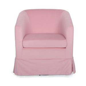 English Elm 27.36" Velvet Swivel Accent Chair with 360 Degree Base for Living Room or Bedroom Pink W680105117