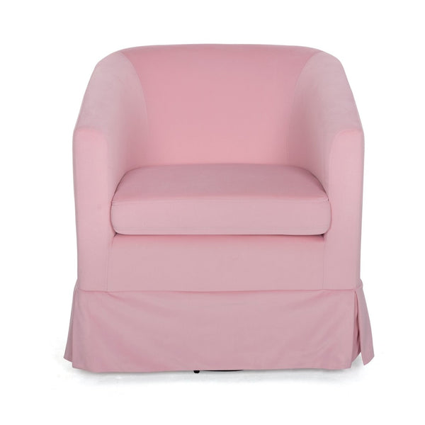 English Elm 27.36" Velvet Swivel Accent Chair with 360 Degree Base for Living Room or Bedroom Pink W680105117